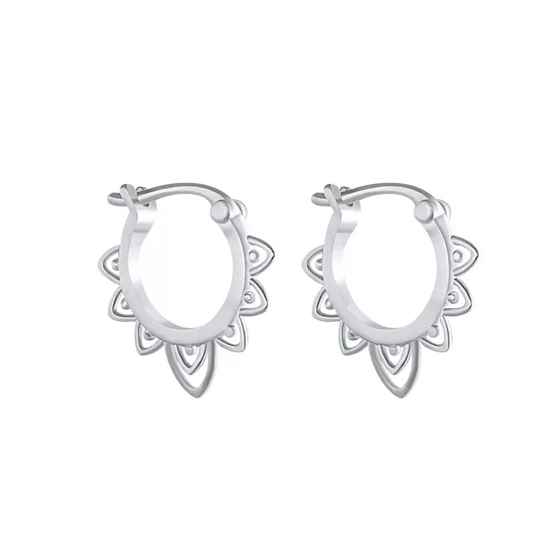 7 Chakra Hoop Earrings ~ Sterling Silver