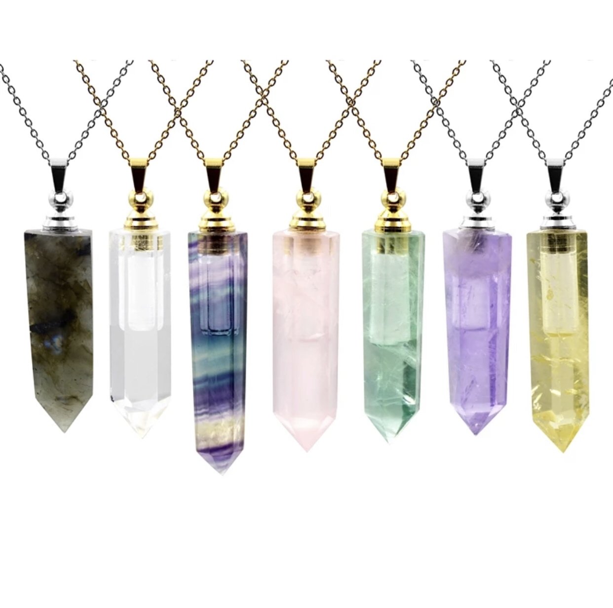 Citrine ~ Essential Oil Carrier Crystal Necklace - Sentient Creations