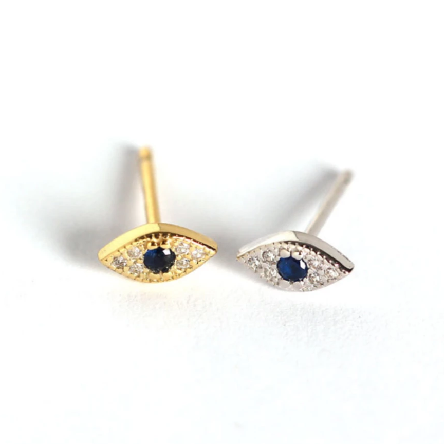 Protective Eye Studs ~ Sterling Silver