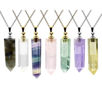 Thumbnail for Green Fluorite ~ Essential Oil Carrier Crystal Necklace - Sentient Creations