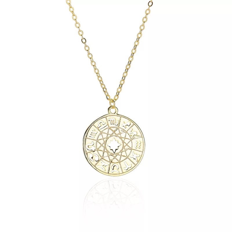 Cosmic Light ~ Dainty Zodiac Necklace 18k Gold