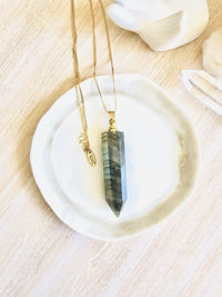 Thumbnail for Labradorite ~ Essential Oil Carrier Crystal Necklace - Sentient Creations