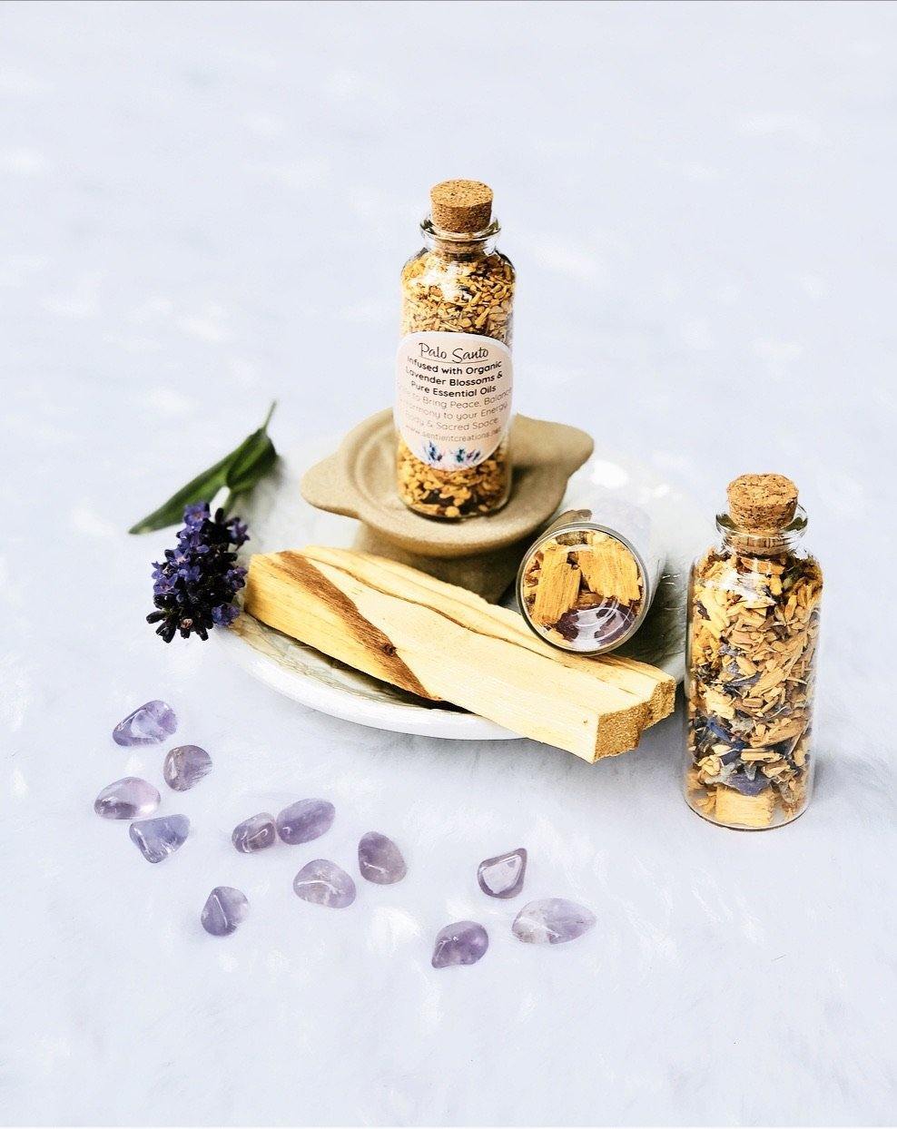 Palo Santo, Lavender & Amethyst Calming Loose Incense Blend - Sentient Creations