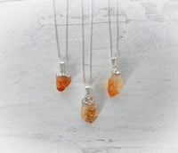 Thumbnail for Raw Citrine Sterling Silver Necklace - Sentient Creations